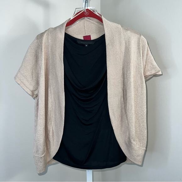212 Collection Gold Speck Nude Cardigan Size Large - Picture 1 of 8